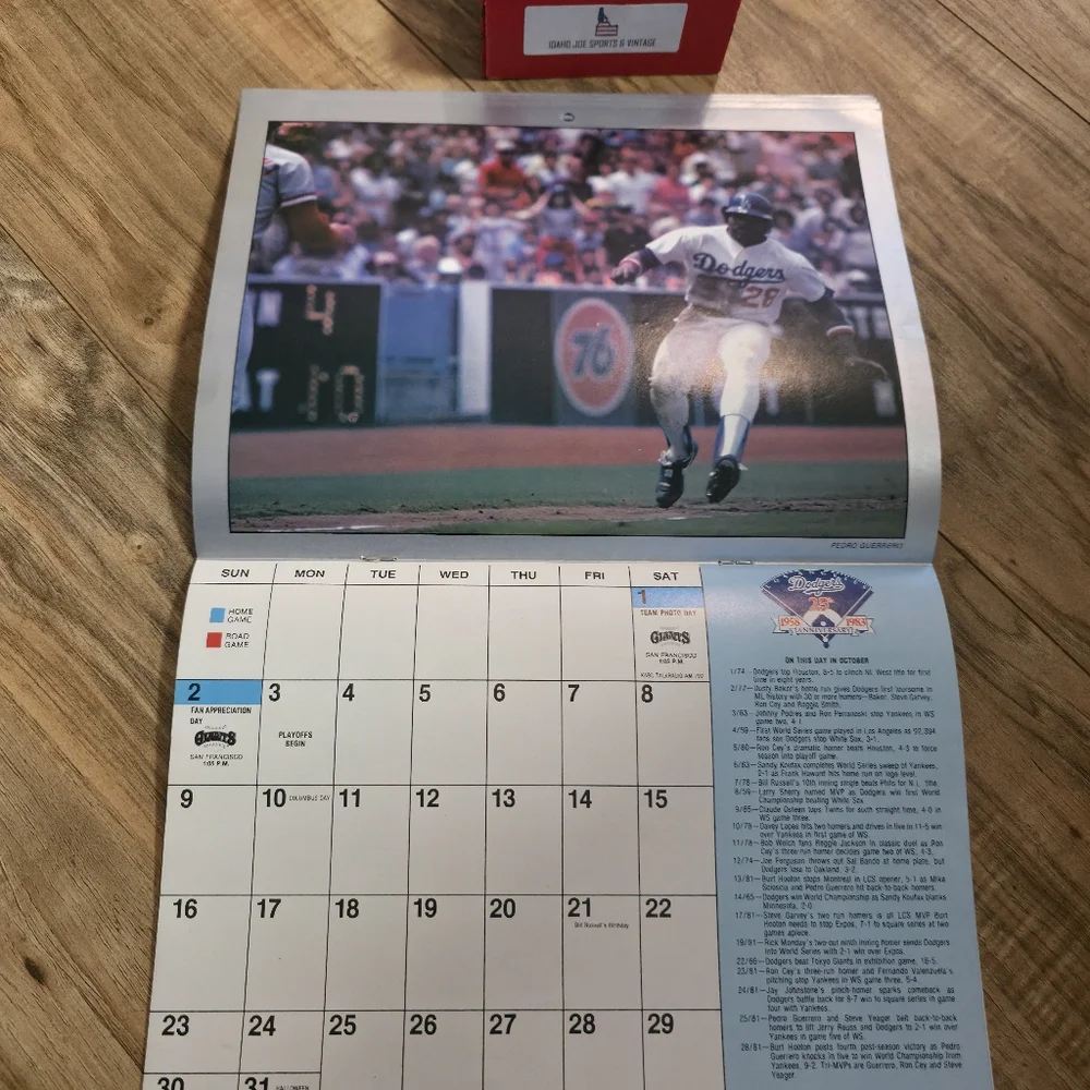 Vintage 1983-84 LA Dodgers Team Issued Player Schedule MLB Calendar Fernando